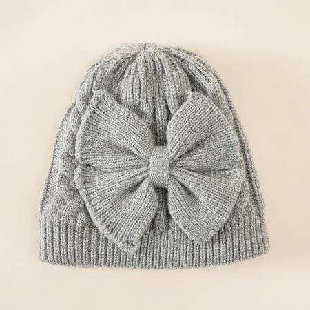 

TOWED22 Winter Warm Unisex Children s Cap Hat Knitting Fashion Pullover Hat Kids Hat Snow Hats for Girls Grey