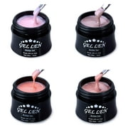Gellen Builder Gel Poly Nail Extension UV Nail Gel Set - Pink Nudes Peach 4 Colors 15g Each
