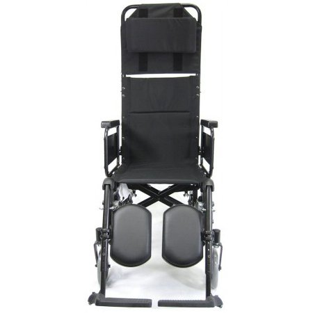 Karman Healthcare KM5000F22W KM5000 22 in. seat Lightweight Reclining Transport Wheelchair with Removable Desk Armrest