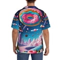 thumbnail image 3 of Sikiie Colorful Donut Men's Wrinkle Free Untucked Cuban Shirt Business Casual Button Down Shirts Short Sleeve ShirtX-Large, 3 of 5