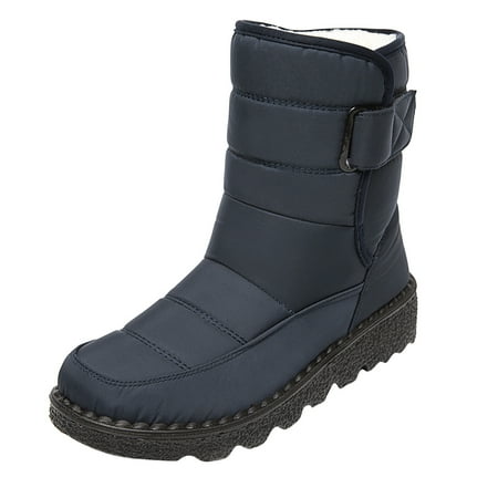 gakvov Snow Boots For Women Mid-Calf Boots 2022 Winter New Cotton Shoes Snow Waterproof High-top Non-slip Women s Boots