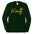 thumbnail image 2 of Wild Bobby, King Gold Script, Pop Culture, Men Long Sleeve Shirt, Forest Green, Large, 2 of 4