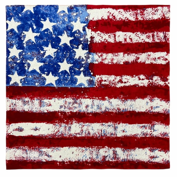 Miiottaa DyeTie Print Bandana for Women Man Unisex Party Cowboy Bandannas US Flags Headscarf Square Kerchiefs Hiphop Headwrap