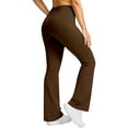thumbnail image 6 of Aoiroe Yoga Pants Sweatpants Women Pants For Women Work Casual Fleece Lined Dress Pants Wide Leg Leggings Dress Pants Women Flare Leggings Womens Slacks Travel Pants Women'S Casual Pants Brown L, 6 of 8