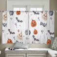 thumbnail image 4 of Halloween Sheer Curtains 54 Inches Length 2 Panels Set, Window Sheer Curtains for Living Room/Bedroom, Bat Pumpkin Ghost Candy Fall Seasonal Light Filtering Rod Pocket Curtain 52'' x 54'' x 2, 4 of 7