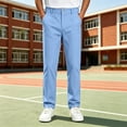 thumbnail image 6 of Kids School Uniform Pants Boys's Straight Chino Pants Classic Flat Front 5-15Y Solid Color Button Zip Trousers with Pockets Back to School Casual Daily Wear Kids Pants, 6 of 9