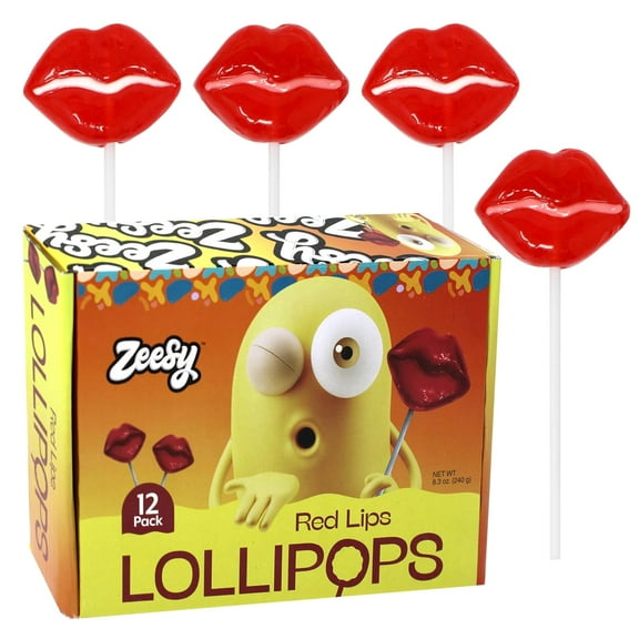 Lip Lollipops Individually Wrapped - 12 Lip Suckers Lollipops - Red Lip Candy - Love Lip Pops for Anniversary, Bachelorette, Engagement, Valentines, Bridal Shower, Wedding Favors, Spa Makeup Party