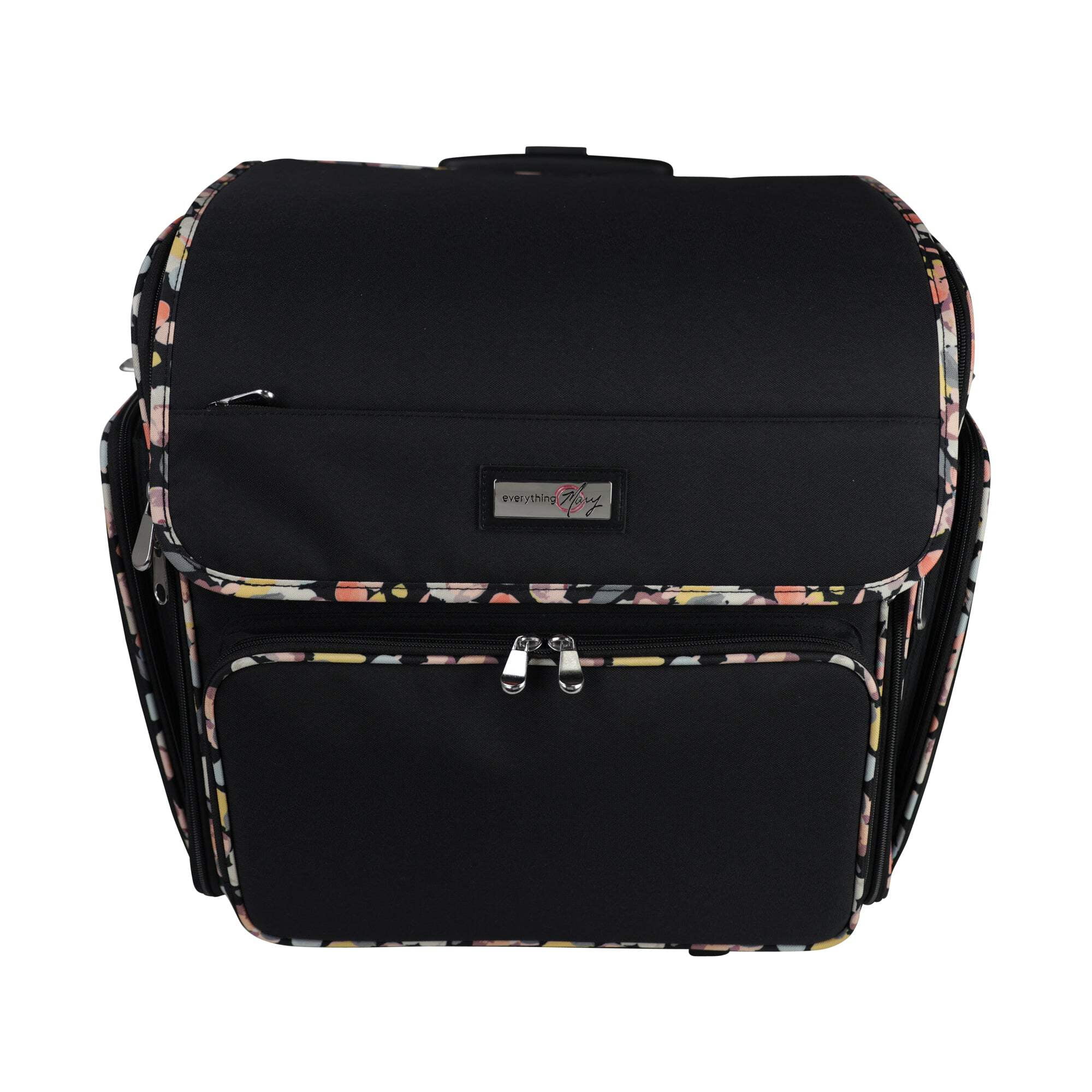 Deluxe Collapsible Rolling Scrapbook Case, Black  Floral