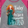 thumbnail image 3 of Disney Princess - Want To Be A Her-o - Toddler And Youth Girls Raglan Graphic T-Shirt, 3 of 5