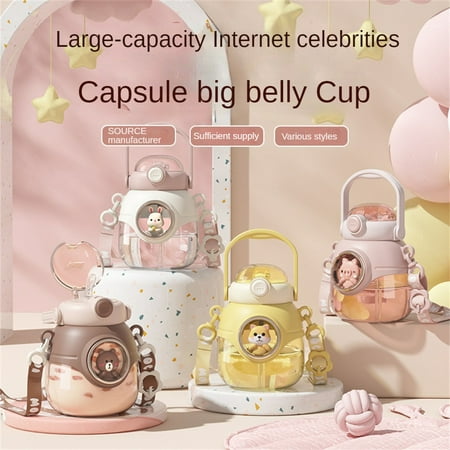 

Internet Celebrity Space Capsule Children s Water Cup Women s High-Appearance Household Portable Outer Strap Kettle Large Capacity Big Belly Cup