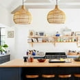 thumbnail image 3 of Arturesthome Rustic Rattan Chandelier Handmade Pendant Lamps, 3 of 10