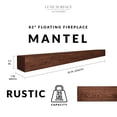 thumbnail image 2 of Luxe Surface 82 inch Floating Shelves Rustic Aged Color Wood Fireplace Mantel, 2 of 6