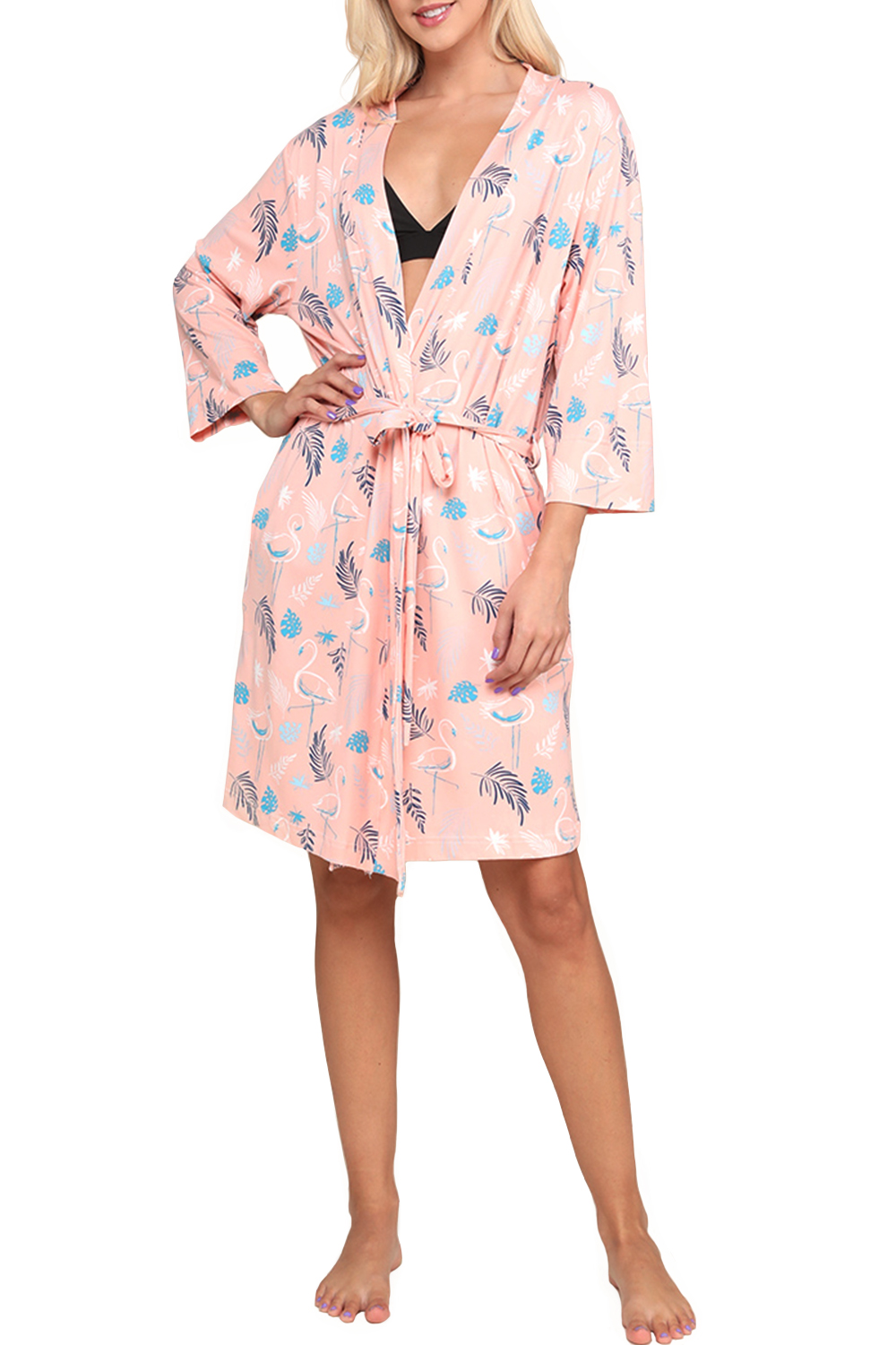 Doublju Women's Kimono Robe Sleepwear Pajama (Plus Size Available) - image 2 of 5