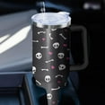 thumbnail image 6 of 40oz Skeleton Stainless Steel Tumbler with Handle and Straw, Gothic Heart Insulated Cup, Goth Travel Coffee Mug Water Bottle with Lid and Straw, Skull Lovers Women Gifts, 6 of 6