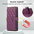 thumbnail image 4 of SaniMore for Samsung Galaxy S24 Plus Buisness Case, Zipper Purse [Card Holders] Magnetic Clasp Kickstand Wrist/Crossbody Chain Lanyard PU Leather Wear-resistant Full Protective Wallet Shell Darkpurple, 4 of 10