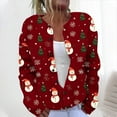 thumbnail image 2 of ZQUUVOU Women's Sweater Casual Printed Knitted Cardigan Button Coat (Red,S), 2 of 5