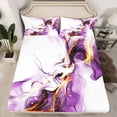 thumbnail image 2 of Homewish Geometric Stripes Twin Sheet Sets 3pcs for Female Men Adults,Abstract Gradient Ombre Marble Twin Fitted Sheet Microfiber,Vintage Aesthetic Breathable Flat Sheet,Super Cozy Room Decor, 2 of 7