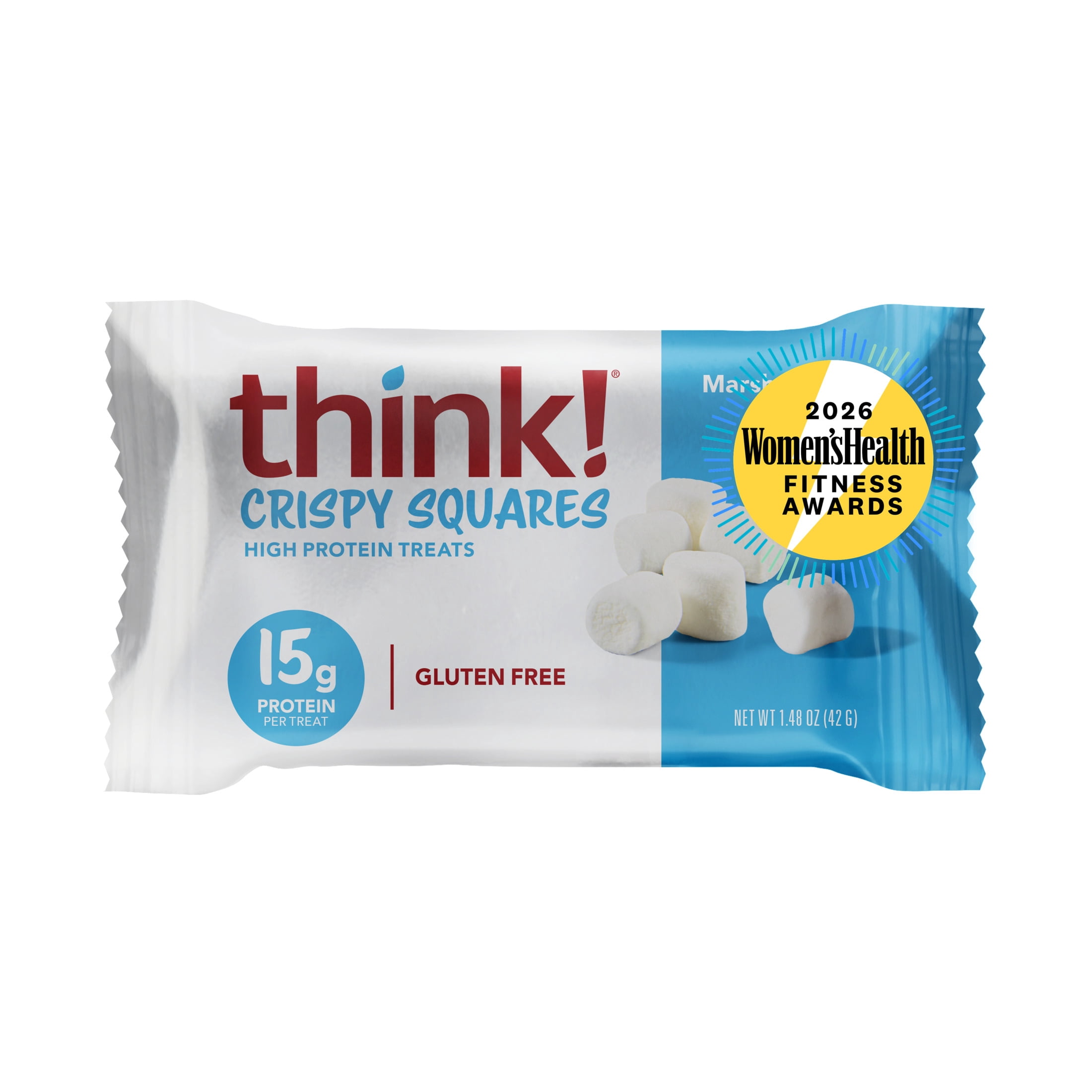 think! High Protein Crispy Squares, Marshmallow Crunch, 4 Count