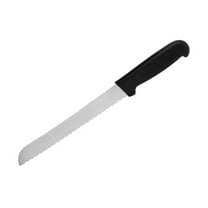 Soro Essentials- 8" Blade High Carbon Steel Stamped Serrated Bread Knife with Black Color Handle- Serrated Bread Knife for Bread Ideal for Slicing Homemade Bread Bagels Cake