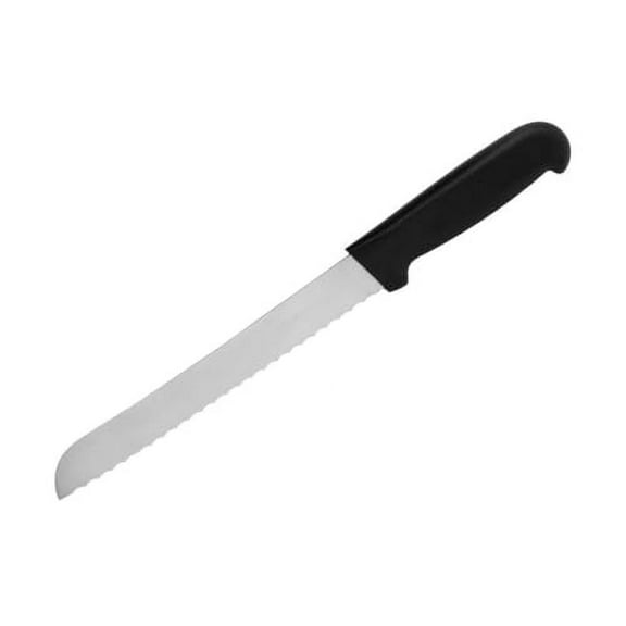 Soro Essentials- 8" Blade High Carbon Steel Stamped Serrated Bread Knife with Black Color Handle- Serrated Bread Knife for Bread Ideal for Slicing Homemade Bread Bagels Cake