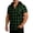 001 Army Green, variant on Mens Casual Plaid Hooded Half Button Drawstring Short Sleeve Pullover Beach Vacation Tops with Pocket