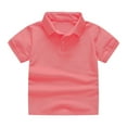 thumbnail image 4 of Grblisyd Boys Polo Shirts Size 10-12 Boys' Performance Golf Grid Short Sleeve Stretch Collared Polo Shirt Watermelon Red 6-7 Years, 4 of 5