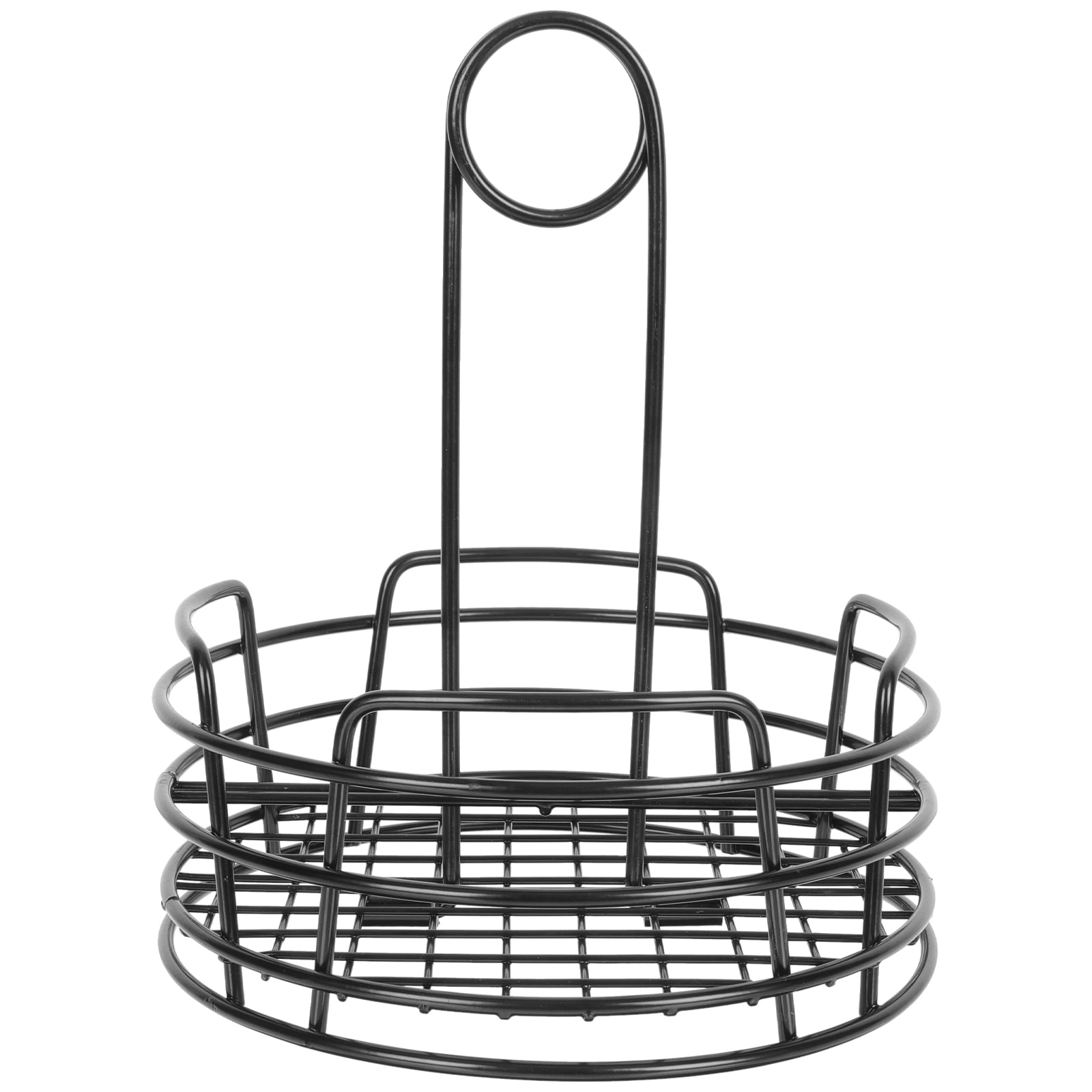 OUNONA Organizer Caddy Rack Flatware Metal Organizer Turntable Steel