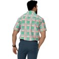 thumbnail image 2 of HAPPY BAY Plaid Men's Classic Short Sleeve Casual Poplin Shirts Button Down Flannel Shirt for Men S Checks Big, Green Summer, 2 of 6