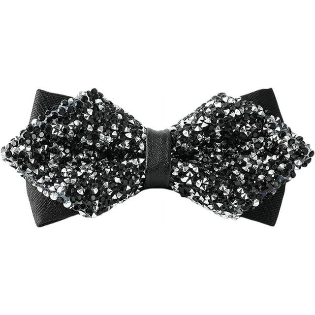 LAICAIW Rhinestone Bow Ties for Men-Pre Tied Sequin Bowties with Adjustable Length-Huge Variety Colors Available