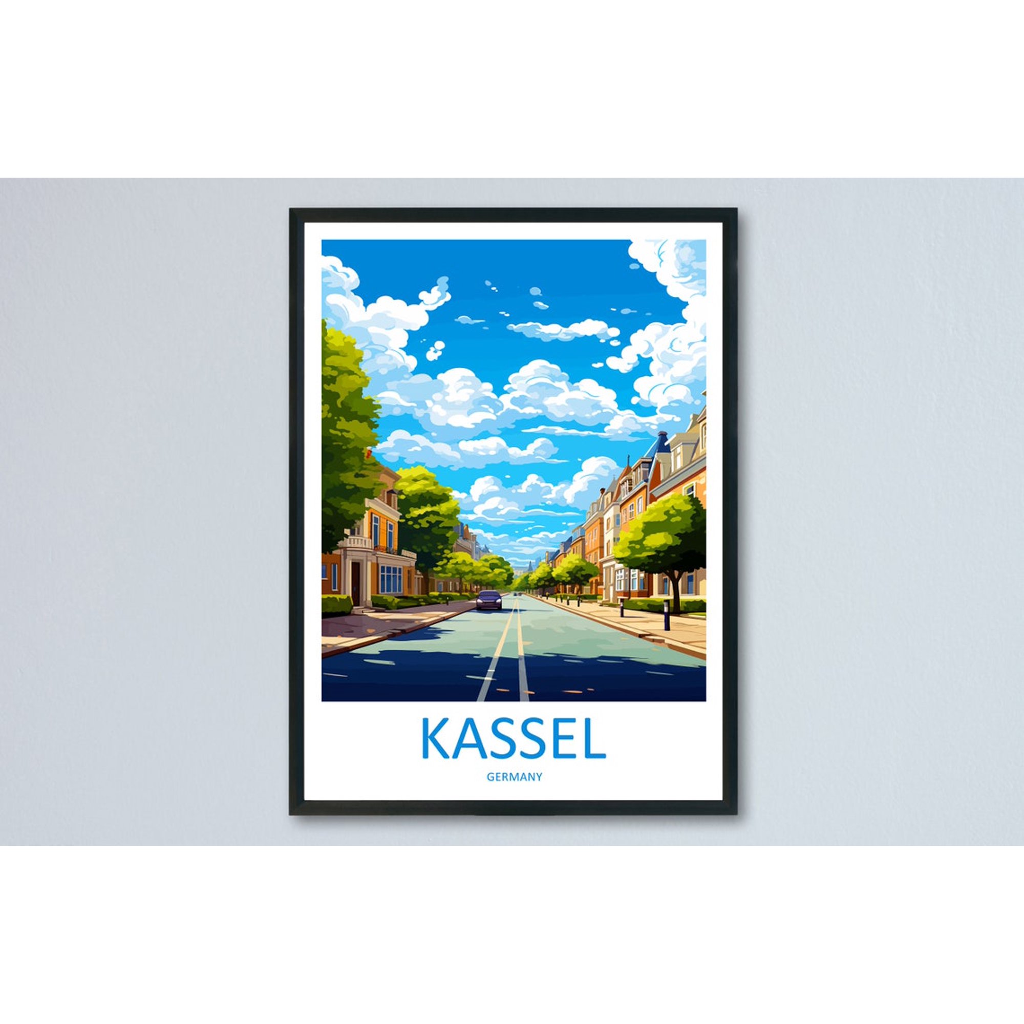 Kassel Travel Print Wall Art Kassel Wall Hanging Home Decoration Kassel Gift Art Lovers Wall Art Print Art Kassel Germany Poster, Poster Only