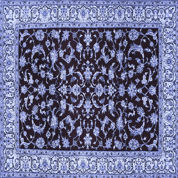 Ahgly Company Indoor Square Persian Blue Traditional Area Rugs, 5' Square