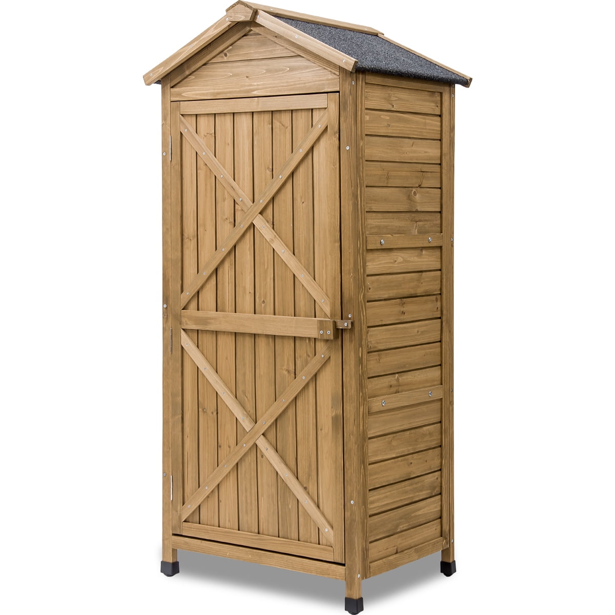 Outdoor Vertical Shed, SESSLIFE Wooden Storage Tool Shed with