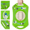 thumbnail image 3 of ELEHOLD for iPad mini 6th Generation 8.3 inch Kids Case, Heavy Duty Pencil Cap Holder Kickstand 360° Rotating Hand Strap Shockproof Child-Proof Rugged Case, Froggreen, 3 of 11