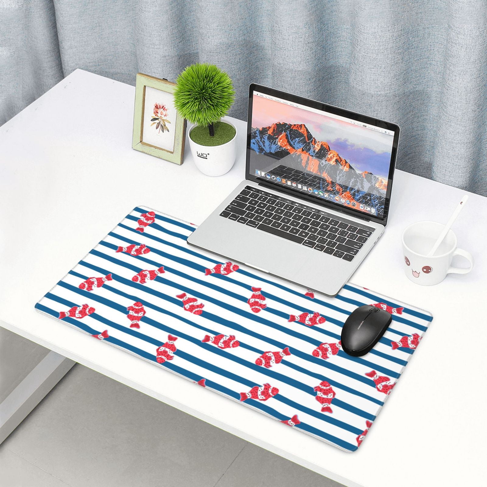 Kdxio Clown Fish Print Large Gaming Mouse Pad,Non-Slip Base,Water Resist Keyboard Pad for Gamer,Office & Home,29.5 x 15.8 in