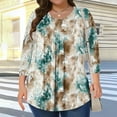 thumbnail image 3 of Mgmyaa Plus Size Blouses for Women Dressy Casual Crew Neck 3/4 Sleeve Tops Beach Vocation TShirts, 3 of 6