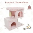 thumbnail image 3 of Gymax 25.5'' Cat Tree w/ 2 Large Condo Padded Top Perch Sisal Scratching Posts, 3 of 10
