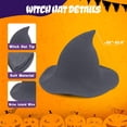 thumbnail image 3 of Sombrero de bruja HOHOM de lana de ala ancha para mujer (gris oscuro), 3 of 7