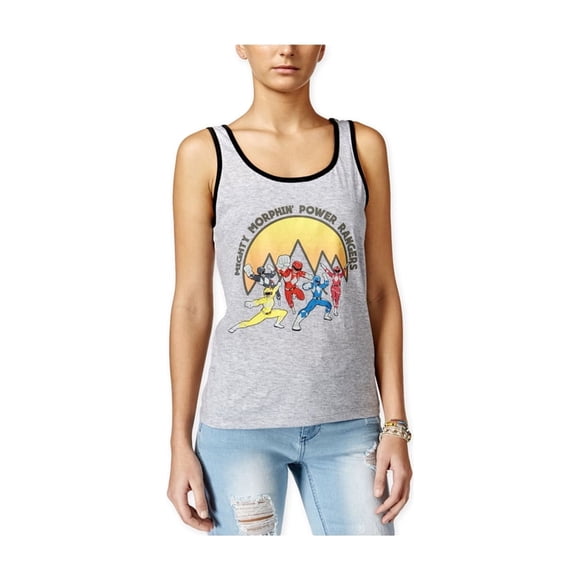 Freeze CMI Inc. Camiseta sin mangas Ringer Power Rangers para mujer, gris, mediana