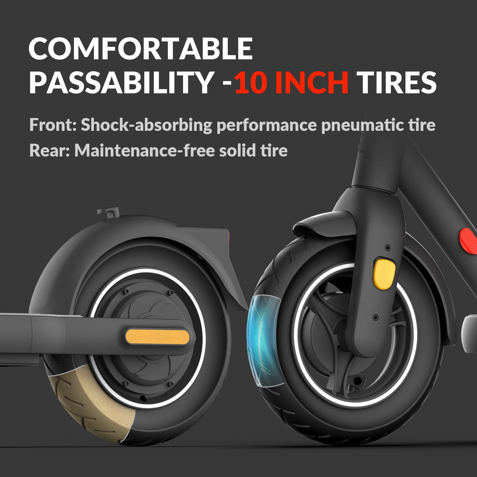 INVANTI W12S 350W Electric Scooter for Adults, 10”Honeycomb Tires, 20mph & 14Miles Range, Portable Folding Commuting E-Scooter with Turn Signals & App Control