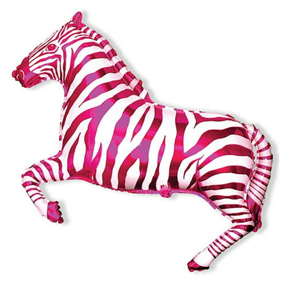 42 inch Zebra - Fuchsia Foil Mylar Balloon - Party Supplies Decorations