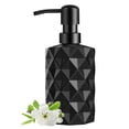 thumbnail image 1 of Diamond Design 330ml Glass Soap Dispenser Refillable Liquid Soap Dispenser Container with Soap Pump for Bathroom Kitchen (Black), 1 of 9
