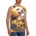 thumbnail image 2 of Haiem Men's Cute Panda Sunflower Print Tank Tops Summer Sleeveless Cut Off Workout T-Shirts Fitness Vest Athletic Undershirts-Small, 2 of 8