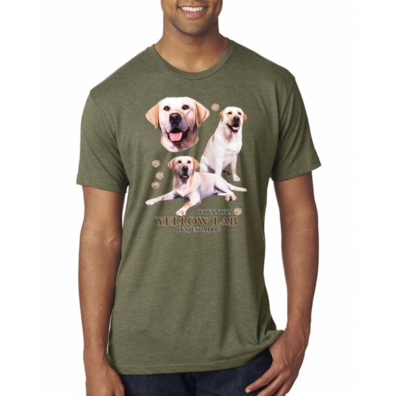 If It's Not a Yellow Lab It's Just a Dog Gift | Mens Dog Lover Premium Tri Blend T-Shirt, Military Green, X-Large
