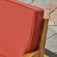 thumbnail image 2 of Wilcox Outdoor 8 Piece Acacia Wood Sectional Sofa Set with Cushions, Teak, Red, 2 of 9