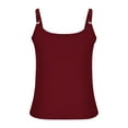 thumbnail image 6 of Fanxing Wine Womens Spaghetti Strap Ribbed Tank Tops L Slim Fitted Soft Camisole Basic Layering Shirts （Women's S-2XL), 6 of 7
