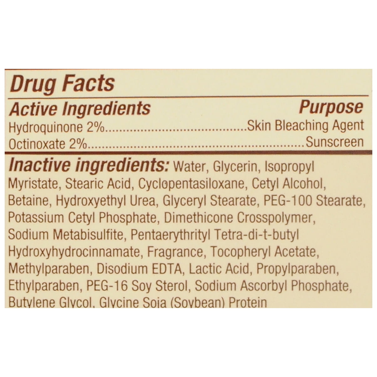 ambi skincare fade cream ingredients