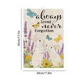 thumbnail image 4 of AZXY Easter Garden Flag 12x18 Inch, Double-Sided Linen Two Bunnies with Lavender Butterfly Print Waterproof Weather-Resistant Yard Flag for Spring Outdoor Garden Decoration, 4 of 7