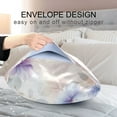 thumbnail image 4 of Yayeee Pillowcase Queen Size Set of 2 Satin Wrinkle Resistant Envelope Pillow Case, Purple Flower Pattern, 4 of 8
