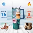 thumbnail image 4 of Tropical Leaves 40 Oz Tumbler with Handle Lid and Straw, Stainless Steel Double Walled Vacuum Insulated Cup, Cute Anniversary Wedding Birthday Gifts Tumbler for Women Men Friends Outdoor Indoor, 4 of 7