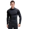 thumbnail image 2 of Camiseta de manga larga con cuello alto para hombre, ropa ajustada de secado rápido y alta elasticidad para deportes al aire libre, ropa deportiva de gran tamaño, 2 of 6